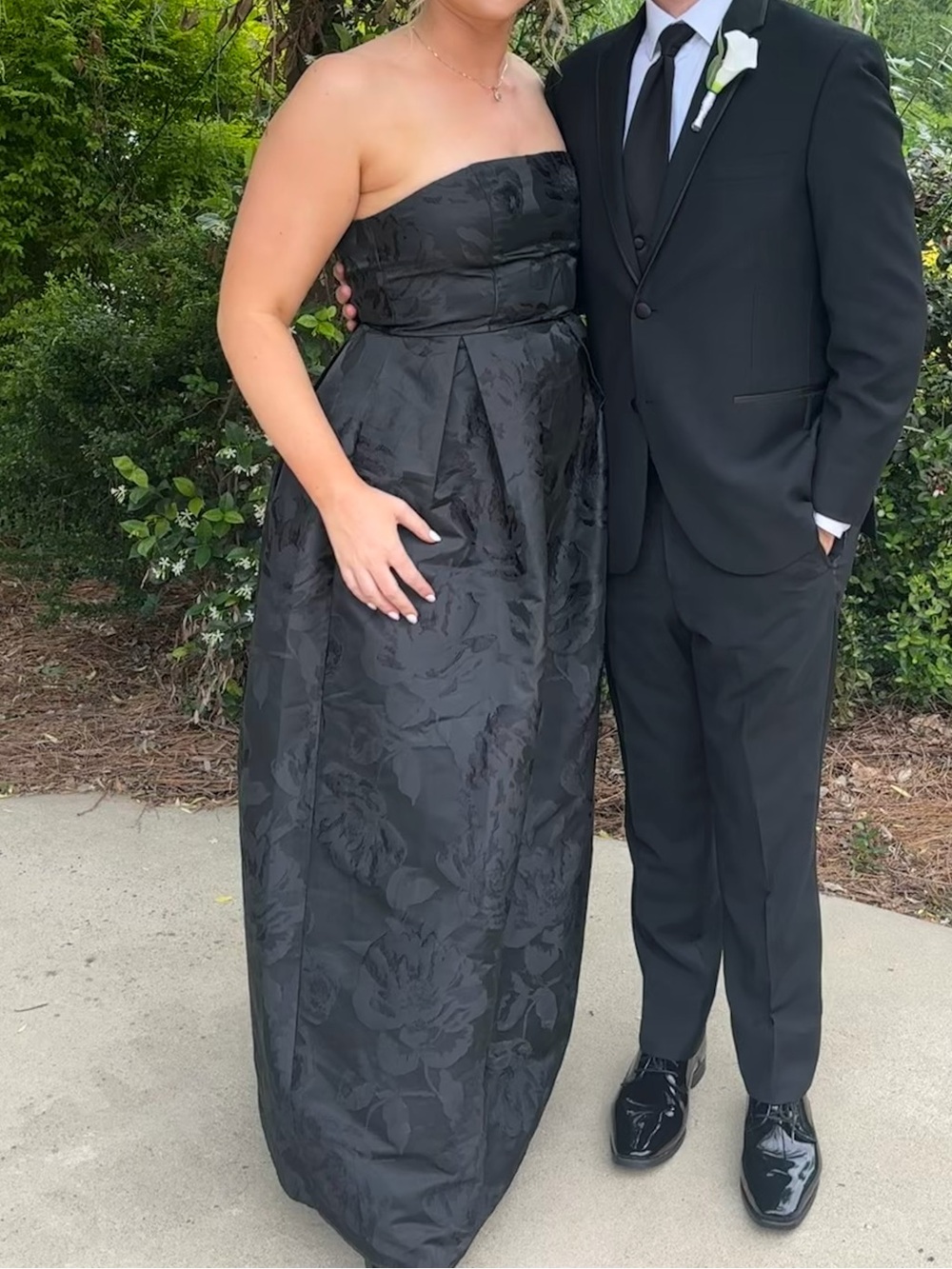 Lulu's Black Strapless Evening Gown